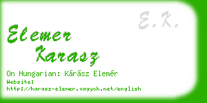 elemer karasz business card